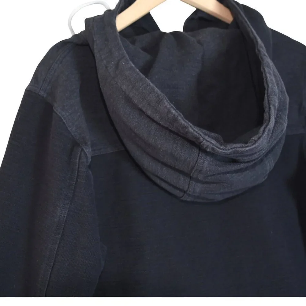 J.Crew Pullover Hoodie Size Small 85% Cotton Blend Medium Weight Faded Black